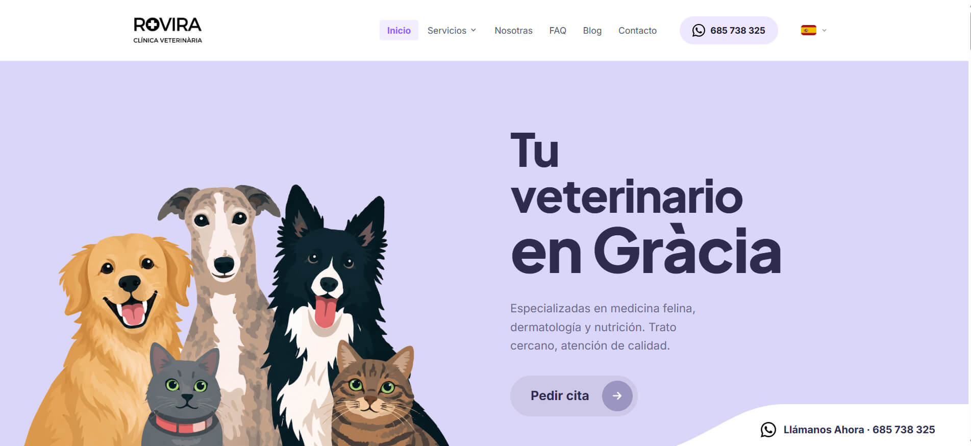 Nueva web Clínica Veterinaria Rovira