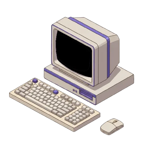 A vintage computer switching on and showing a business recommended on Google and ChatGPT